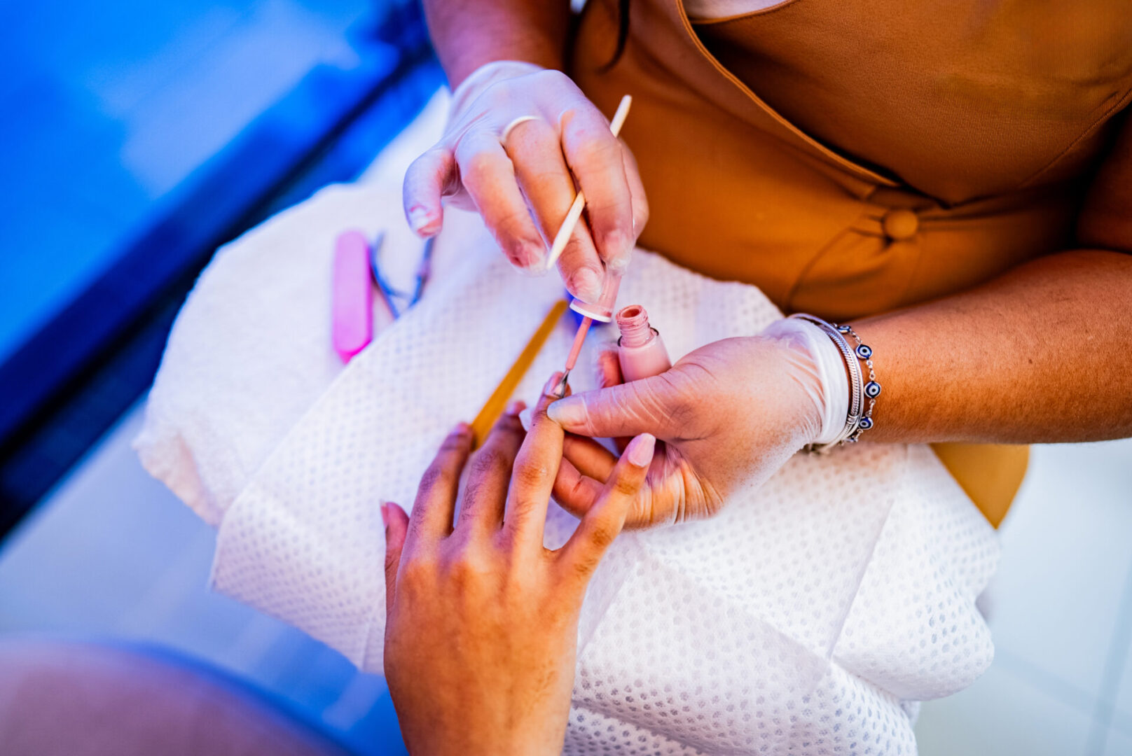 Professional nail care in progress